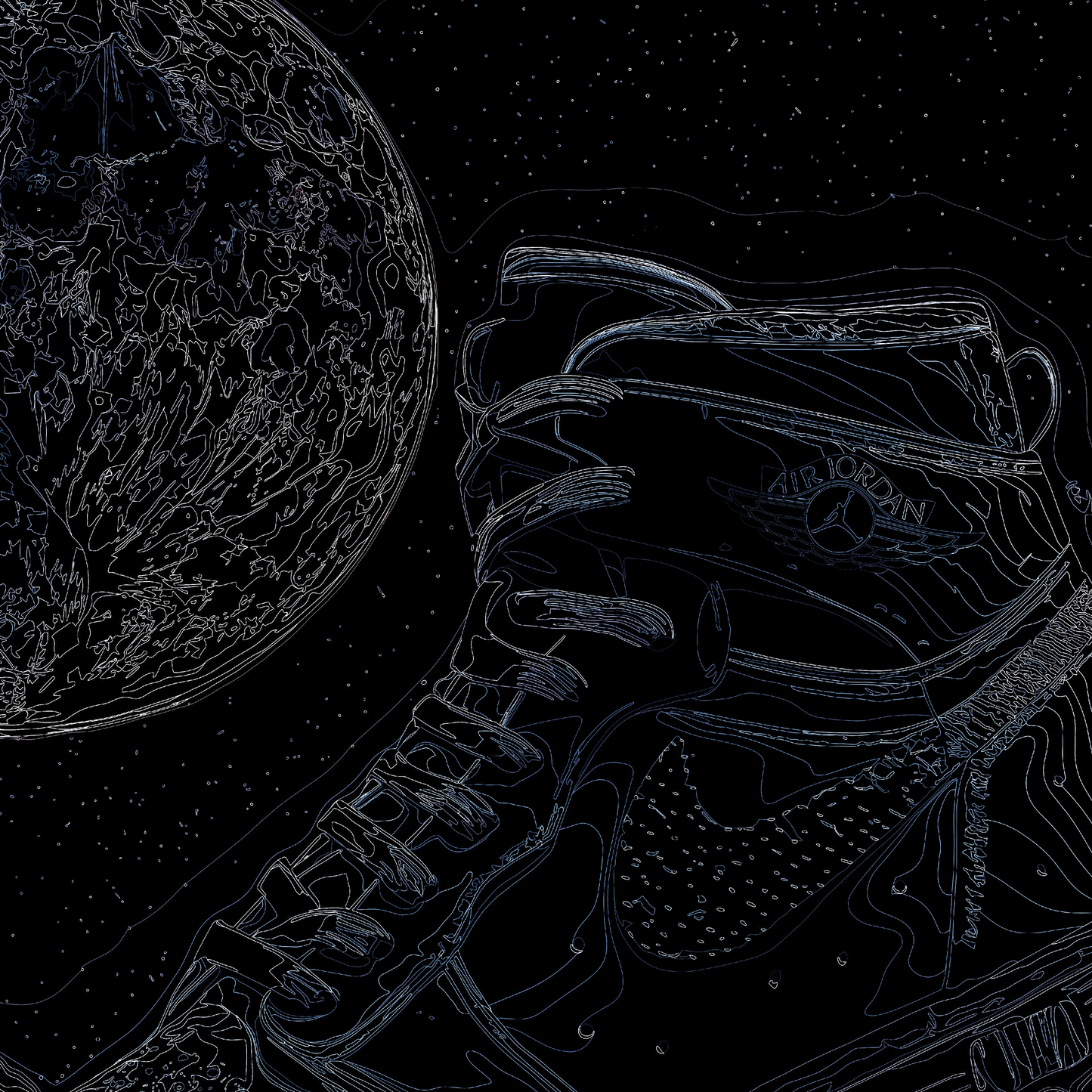 Grey Moon Sneaker Print