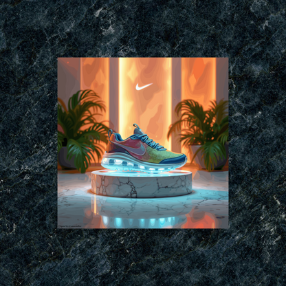 Sneaker on a marble pedestal